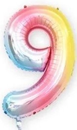 Ballonnen cijfers rainbow9