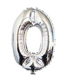Zilver cijfer ballonnen verjaardag0