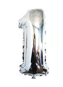 Zilver cijfer ballonnen verjaardag1
