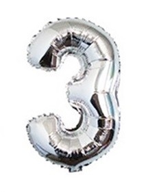 Zilver cijfer ballonnen verjaardag3