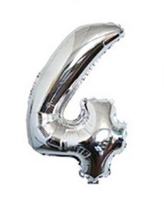 Zilver cijfer ballonnen verjaardag4