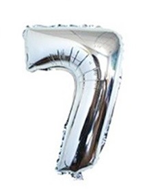 Zilver cijfer ballonnen verjaardag7