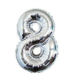 Zilver cijfer ballonnen verjaardag9